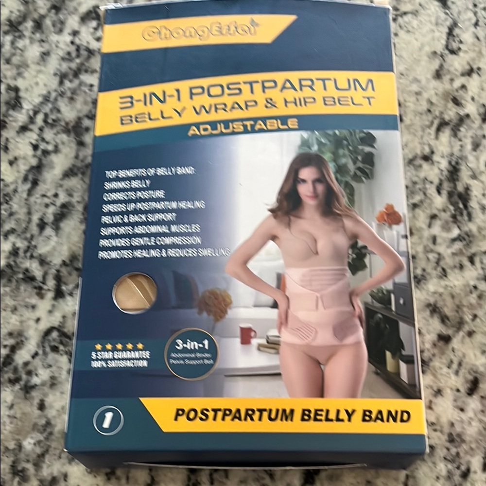 Beige 3-in-1 Postpartum Belly Wrap